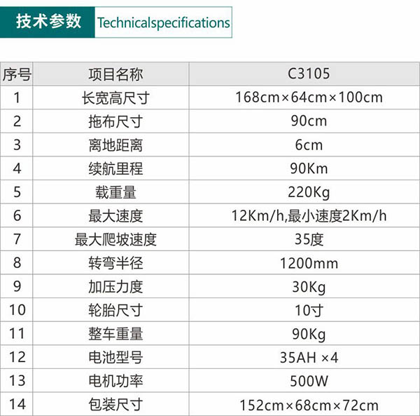 电动泾川尘推车C3105